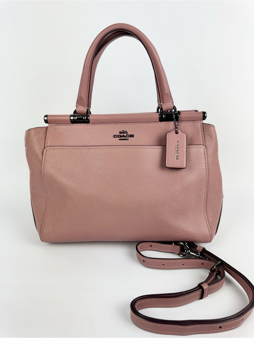 Coach Grace Satchel Mauve Pink Leather Top-Handle Satchel Crossbody - Picture 10 of 10